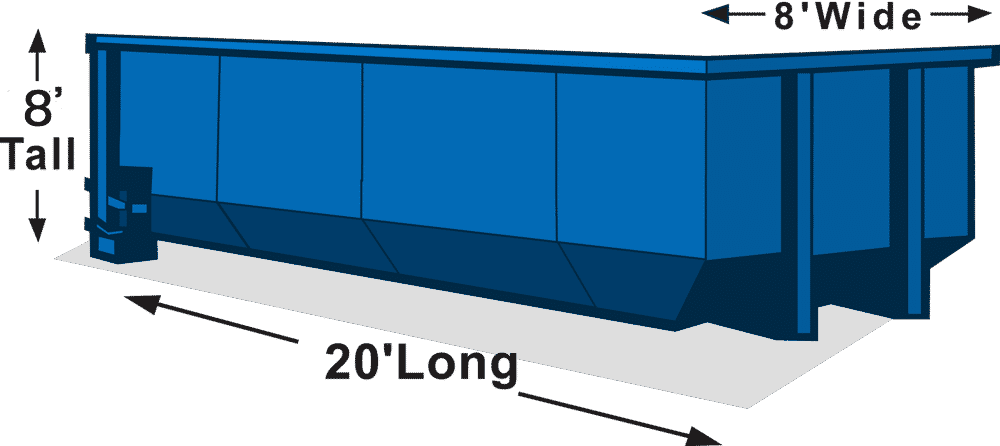 40 yard dumpster dimensions