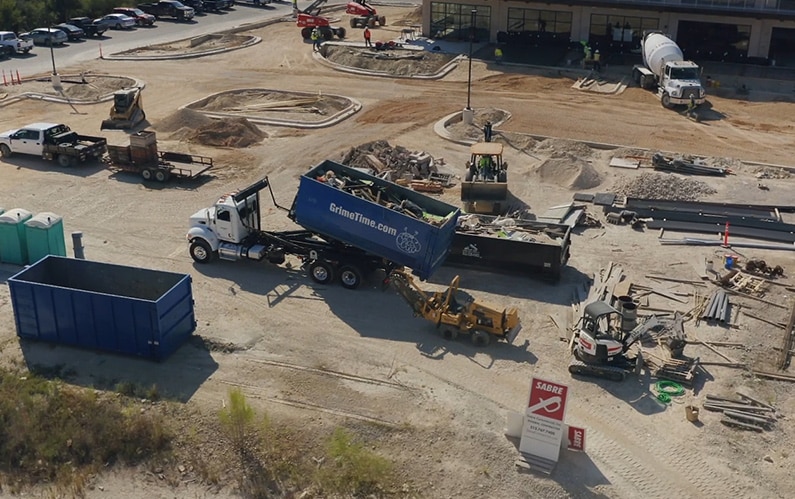 dumpster rental on a job site