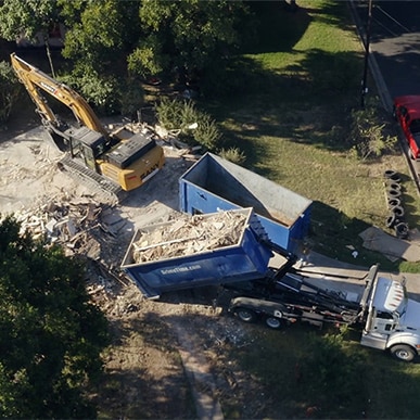 rental dumpster at construction