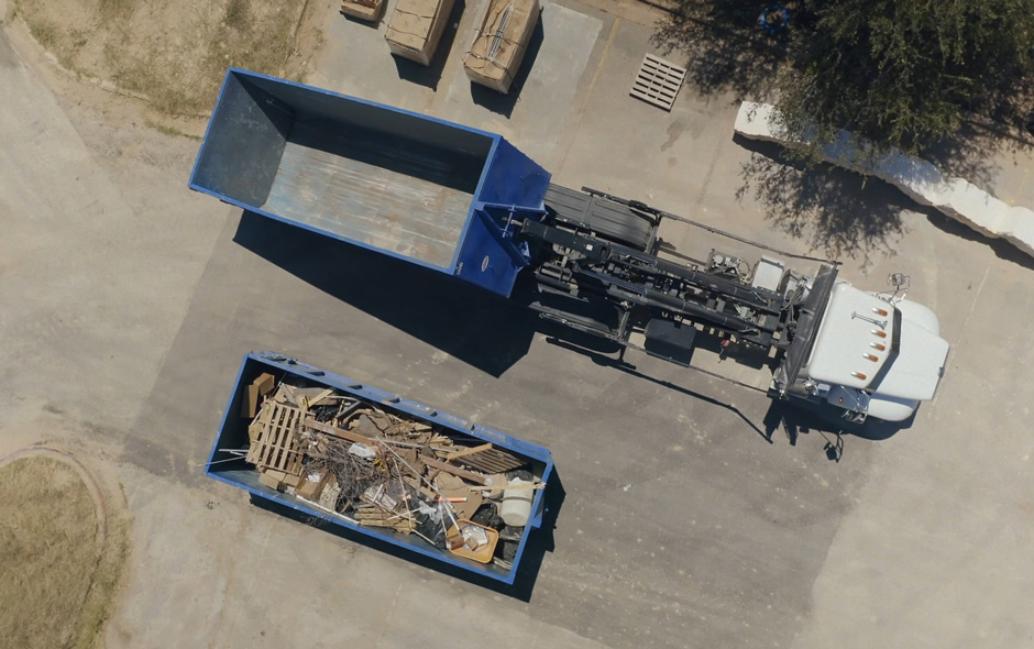 grime time dumpster truck lifted overhead