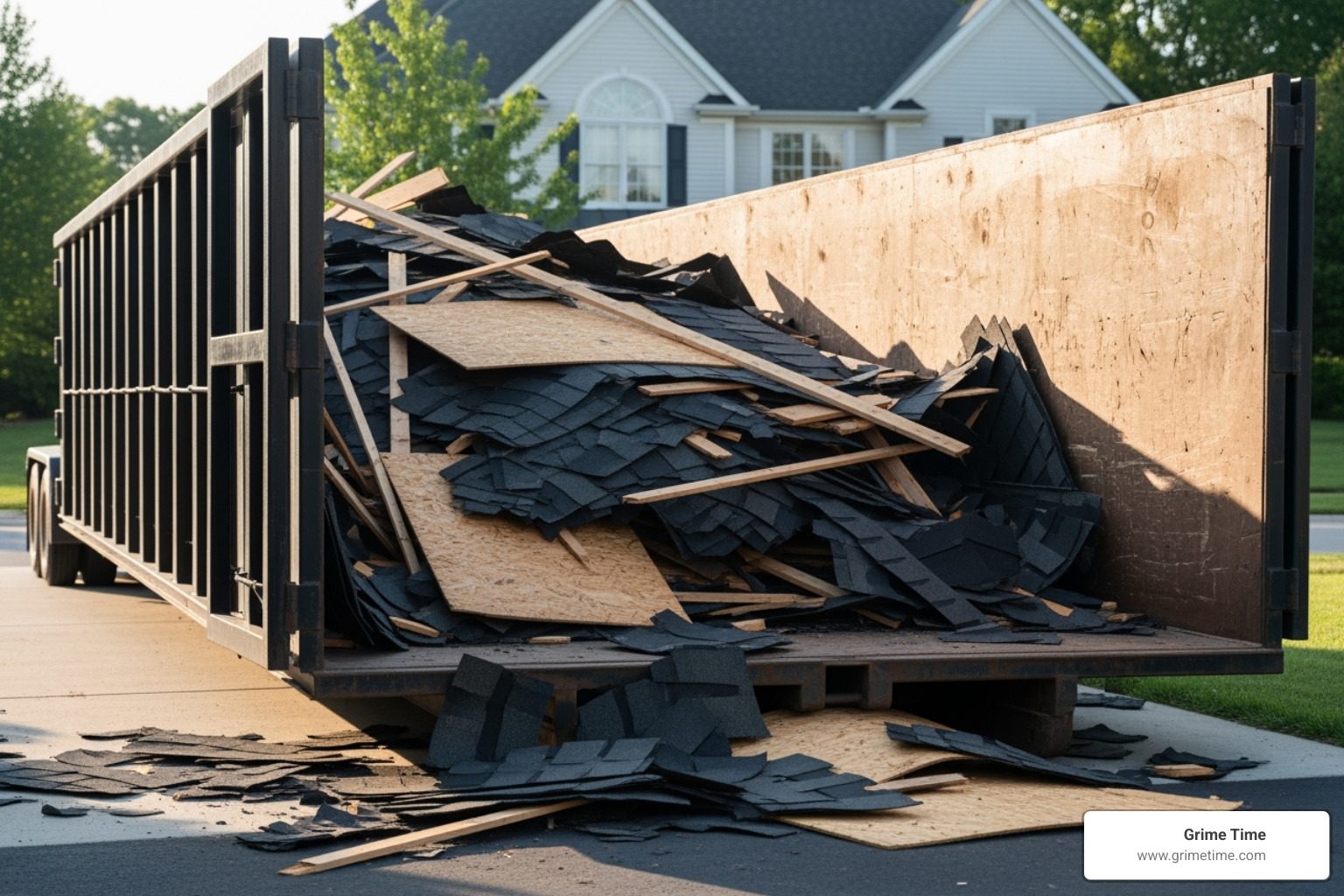 Dumpster for roofing