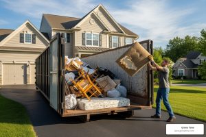 Home cleanout dumpster
